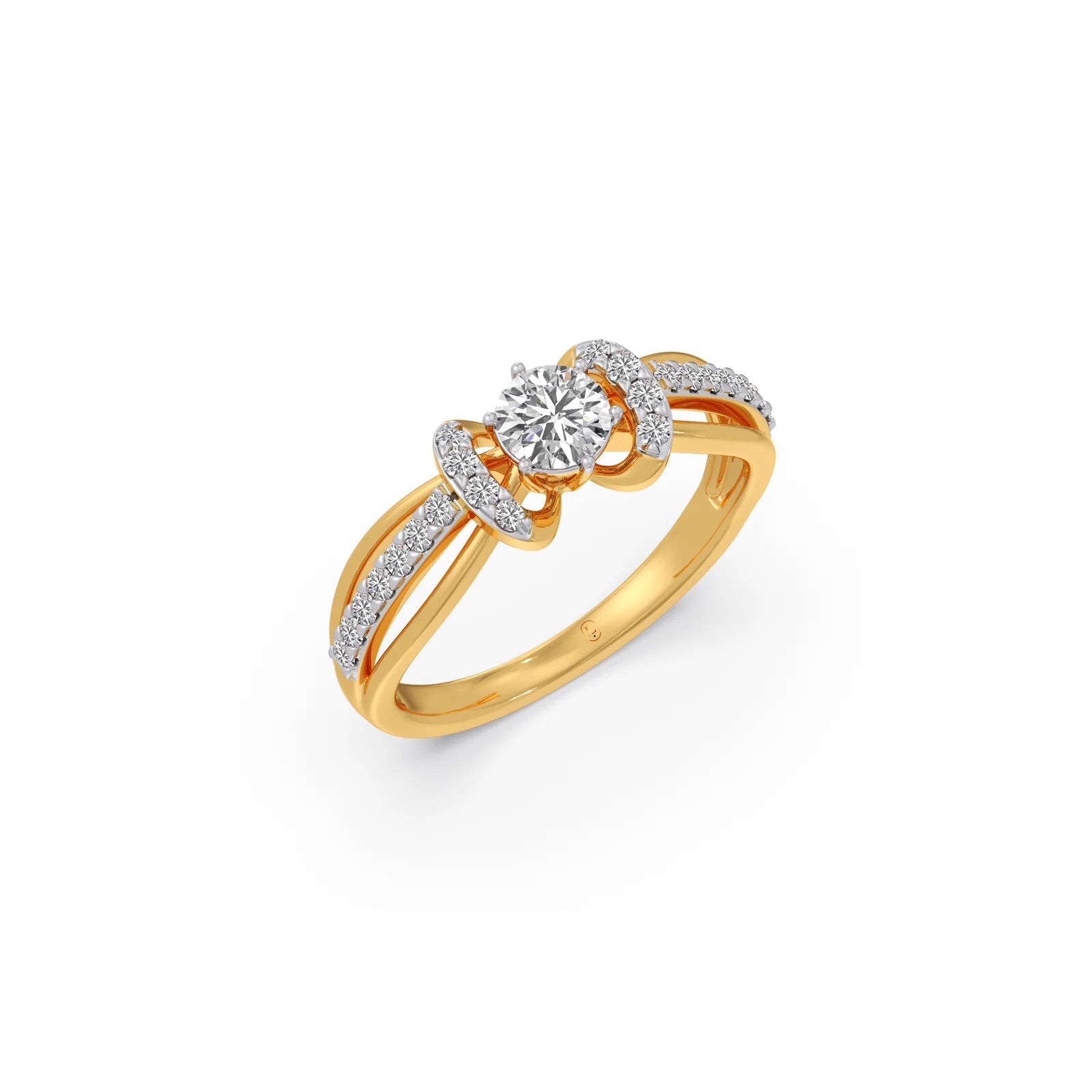 Gold Diamond Solitaire Engagement Ring