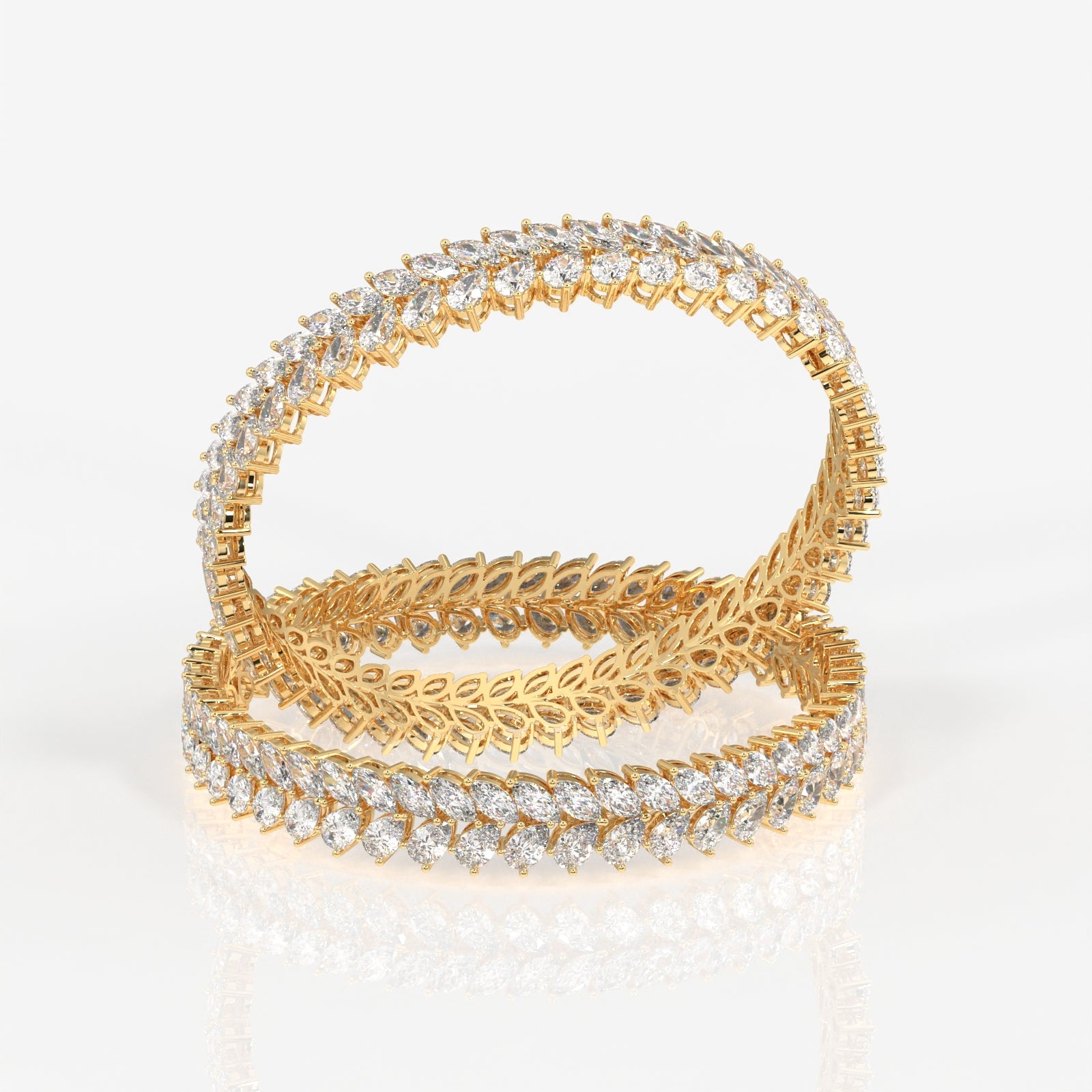 Gold Plated Amerian Diamond Bangles